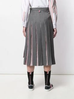 Thom Browne super 120s combo pleat skirt