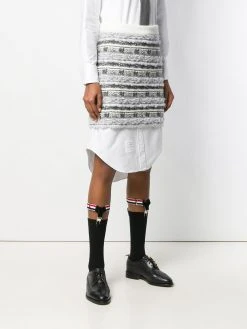 Thom Browne Check Tweed Yarn Miniskirt