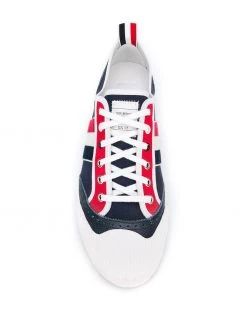Thom Browne Canvas Broguing Low Top Sneakers