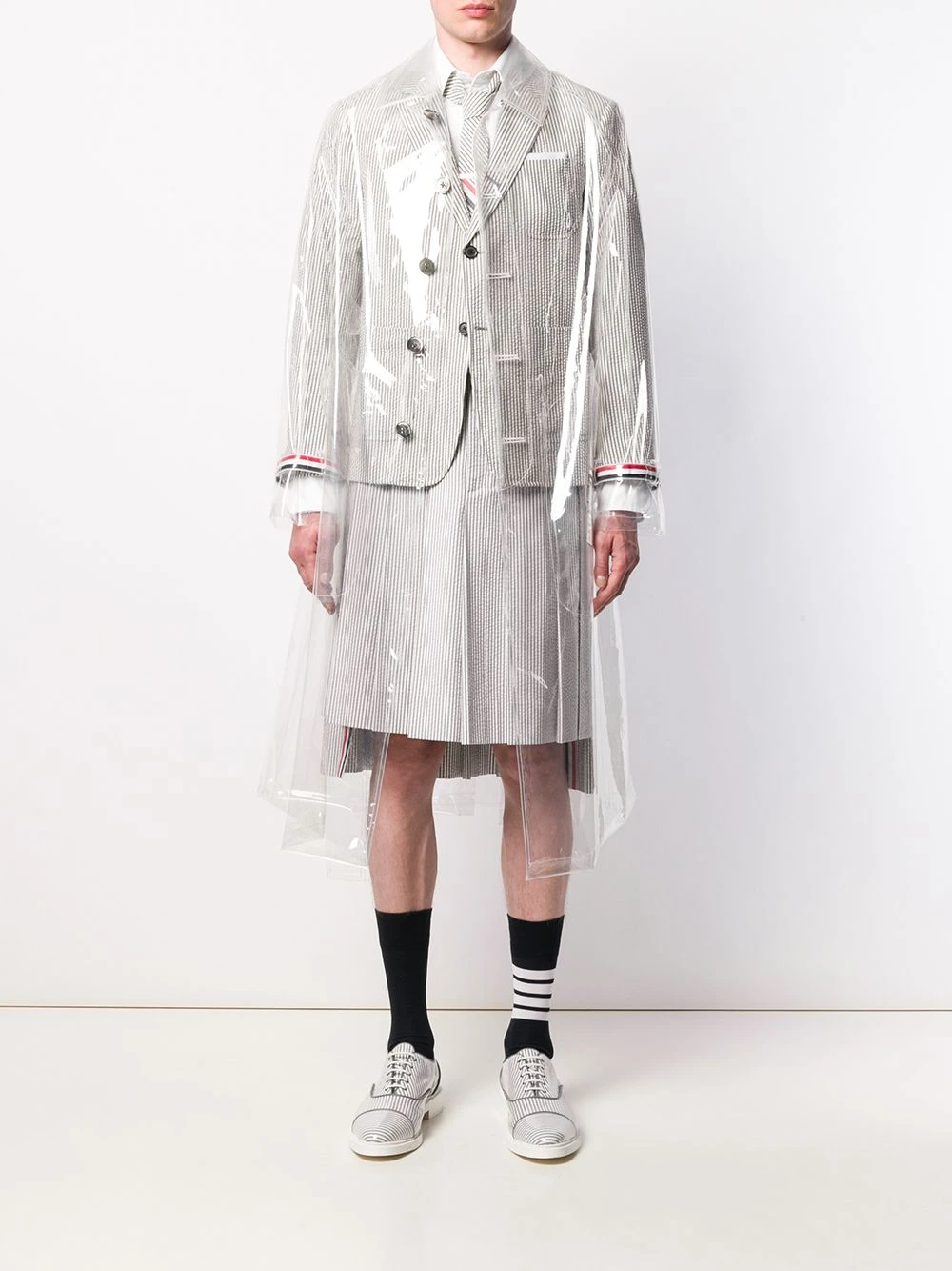 Wholesale π Thom Browne Seersucker pleated skirt tailored shorts of men βοΈ 2 Thom Browne seersucker pleated skirt