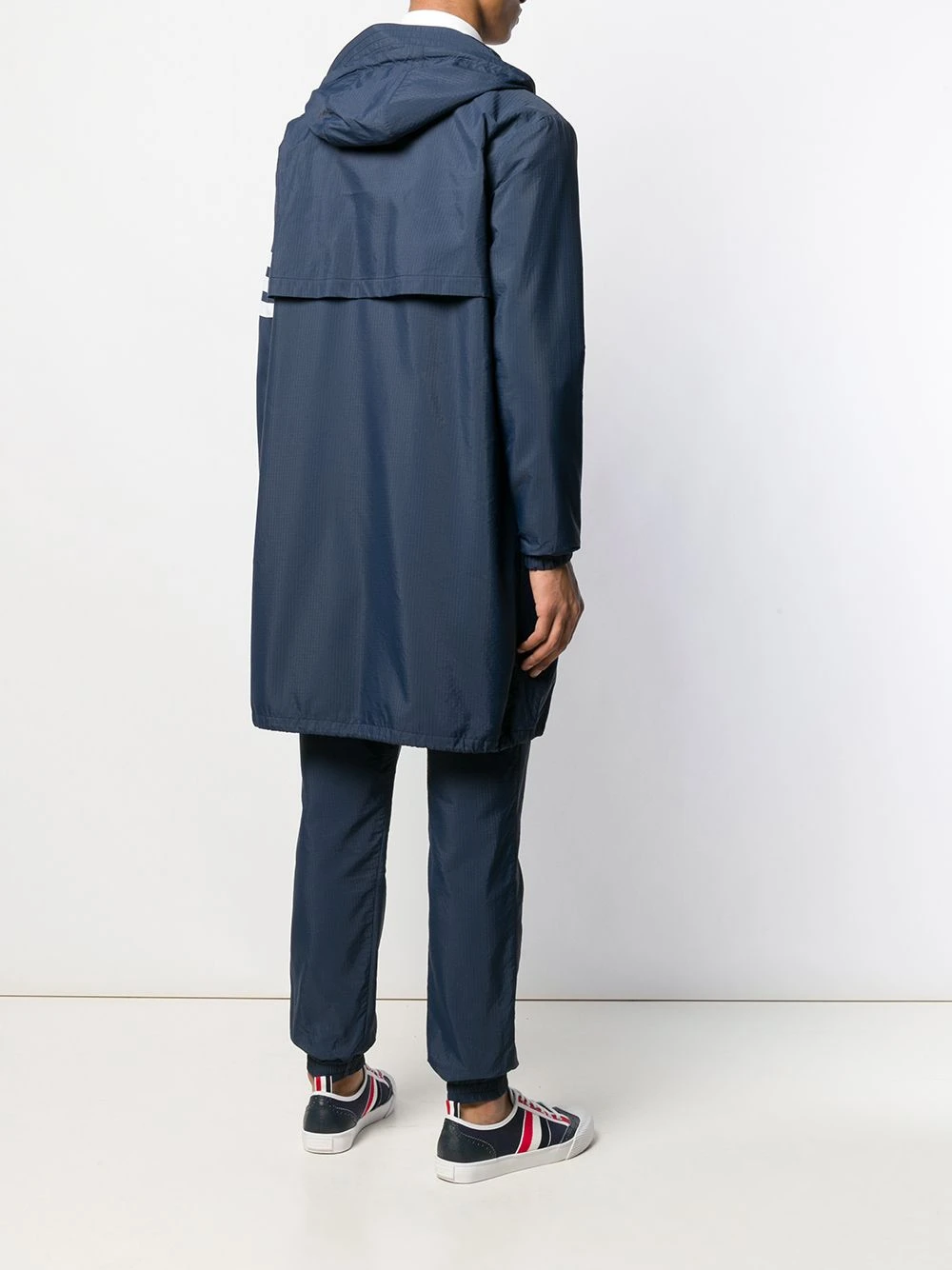 New π Thom Browne 4 Bar long hooded parka raincoats of men π 4 Thom Browne 4-Bar long hooded parka