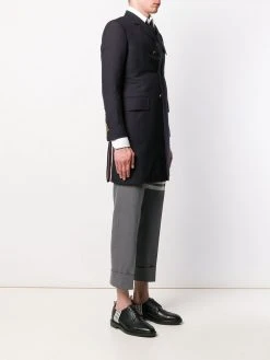 Thom Browne 4-Bar plain weave suiting overcoat