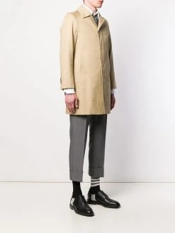 Thom Browne raglan-sleeve bal collar Chesterfield overcoat