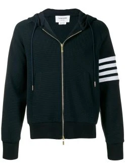 Thom Browne 4-Bar raglan-sleeve waffle stitch hoodie