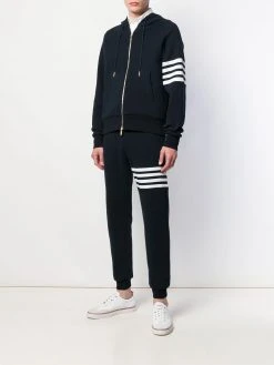 Thom Browne 4-Bar raglan-sleeve waffle stitch hoodie