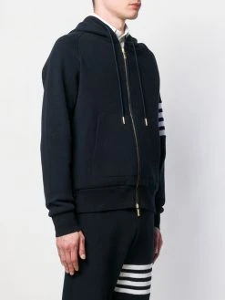 Thom Browne 4-Bar raglan-sleeve waffle stitch hoodie