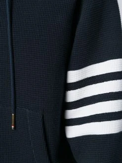 Thom Browne 4-Bar raglan-sleeve waffle stitch hoodie