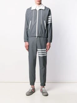 Thom Browne 4-Bar ripstop zip-up hoodie