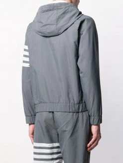 Thom Browne 4-Bar ripstop zip-up hoodie