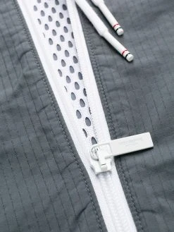 Thom Browne 4-Bar ripstop zip-up hoodie