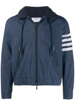 Thom Browne 4-Bar ripstop zip-up hoodie