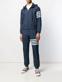 Thom Browne 4-Bar ripstop zip-up hoodie
