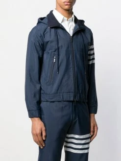 Thom Browne 4-Bar ripstop zip-up hoodie