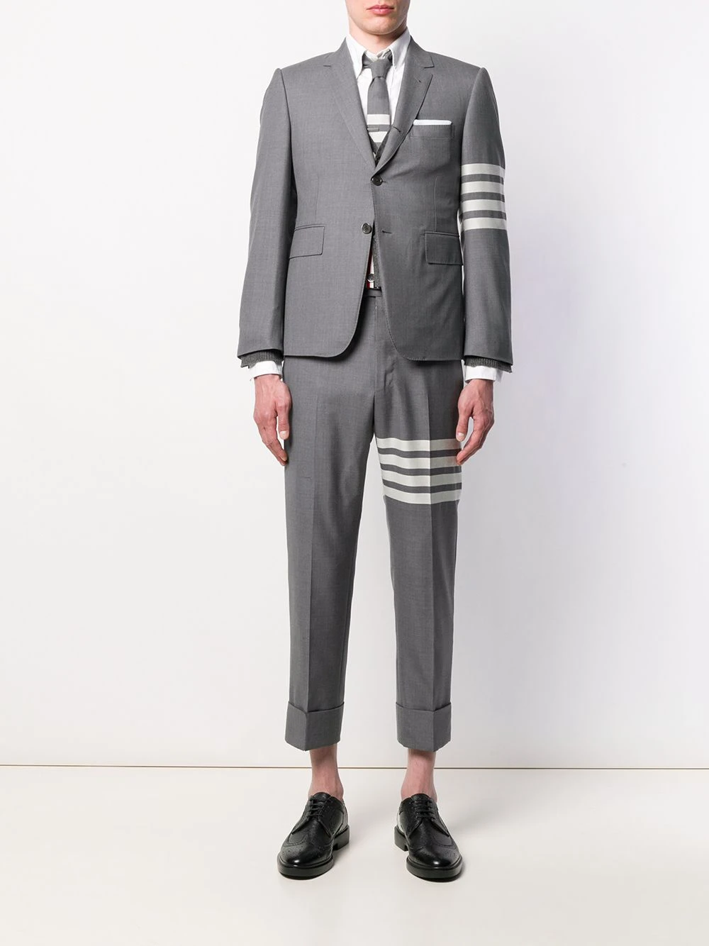 Discount π Thom Browne 4 Bar plain weave suiting trousers cropped pants of men π₯° 2 Thom Browne 4-Bar plain weave suiting trousers