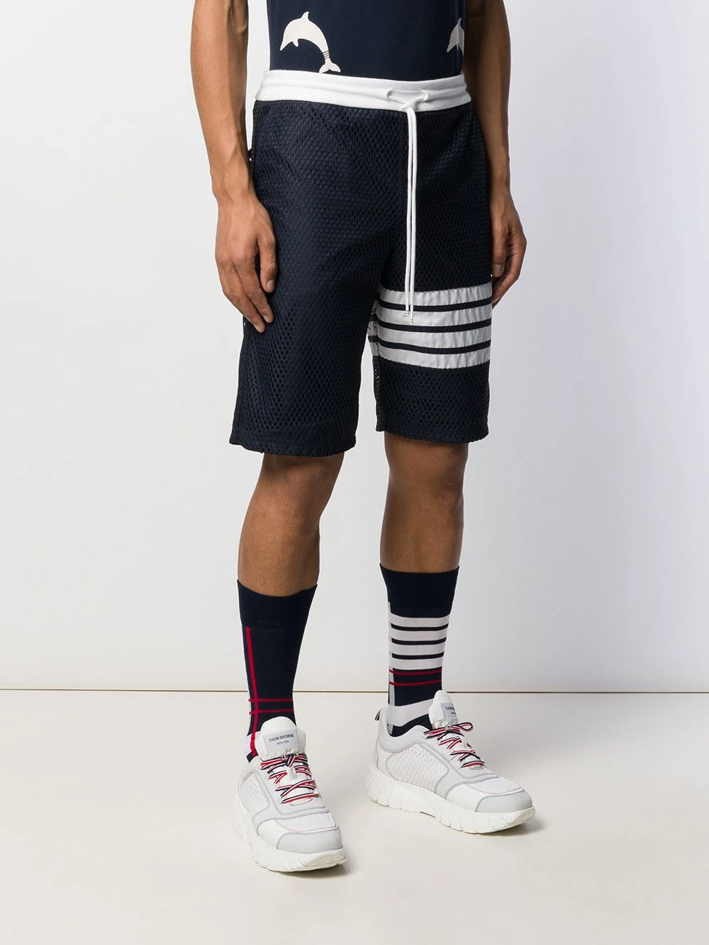 Deals 𧨠Thom Browne Athletic mesh track shorts running shorts of men β 3 Thom Browne athletic mesh track shorts