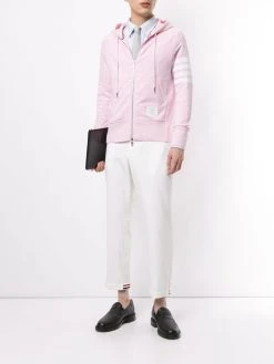 Thom Browne 4-Bar loopback zip-up hoodie