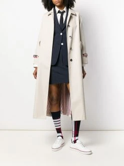 Thom Browne raglan-sleeve waterproof trench overcoat