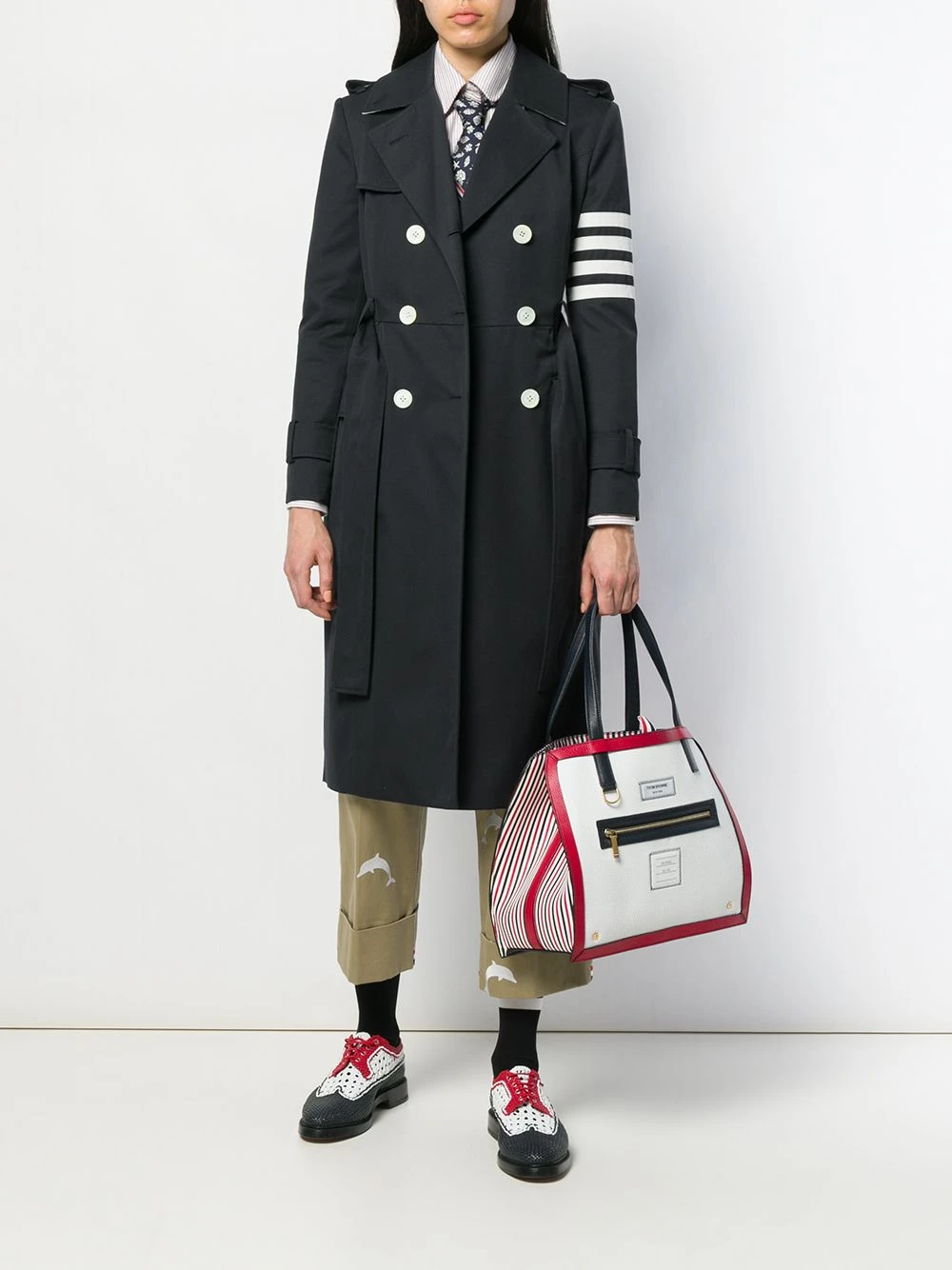 Best deal 𧨠Thom Browne 4 Bar waterproof trench coat trench coats & raincoats of women 𧨠2 Thom Browne 4-Bar waterproof trench coat