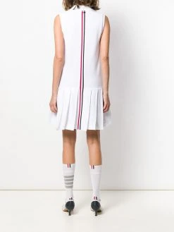Thom Browne RWB stripe sleeveless pleated tennis dress