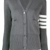 Thom Browne 4-Bar crepe V-neck cardigan