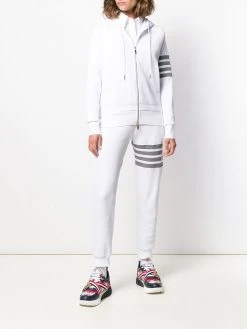 Thom Browne 4-Bar waffle stitch zip-up hoodie