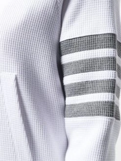 Thom Browne 4-Bar waffle stitch zip-up hoodie