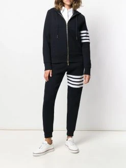 Thom Browne 4-Bar waffle stitch zip-up hoodie