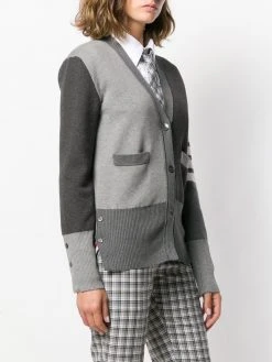 Thom Browne Funmix 4-Bar v-neck cardigan