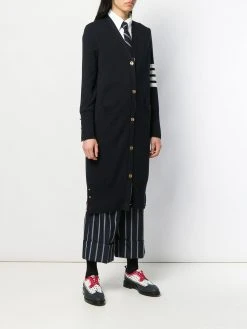Cheapest π₯° Thom Browne 4 Bar v neck long cardigan cardi-coats of women βοΈ 7 Thom Browne 4-Bar v-neck long cardigan