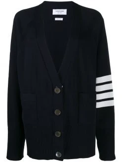 Thom Browne 4-bar raglan sleeved V-neck cardigan