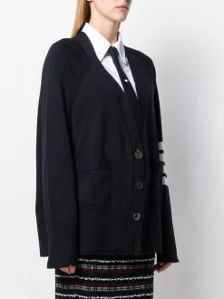 Thom Browne 4-bar raglan sleeved V-neck cardigan