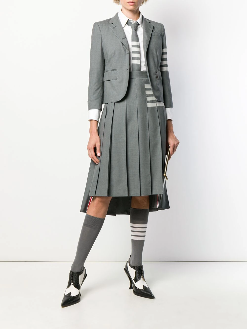 Cheapest ✔️ Thom Browne 4 Bar pleated skirt pleated skirts of women ⭐ 2 Thom Browne 4-Bar pleated skirt