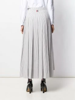 Thom Browne seersucker long pleated skirt