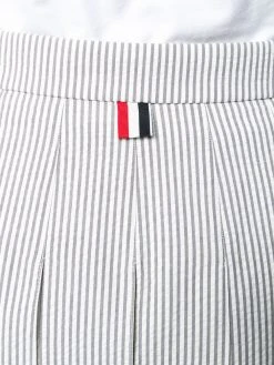 Thom Browne seersucker long pleated skirt
