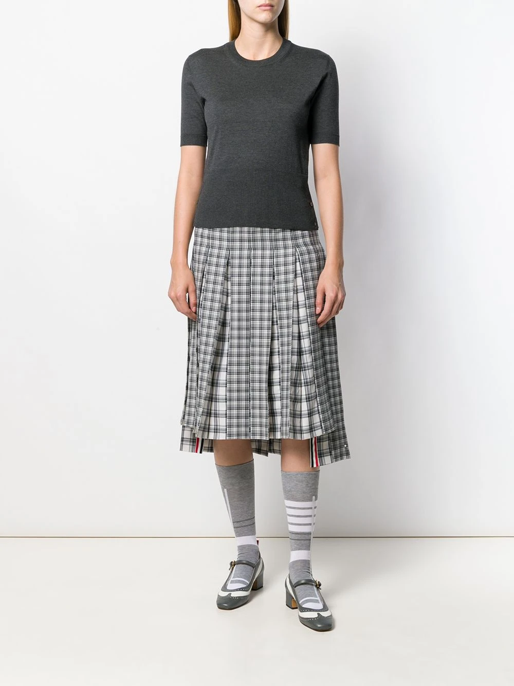 Buy π Thom Browne RWB stripe knitted top knitted tops of women β€οΈ 2 Thom Browne RWB-stripe knitted top