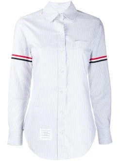 Thom Browne vertical-stripe RWB-detail shirt
