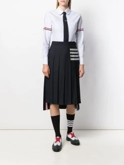 Thom Browne vertical-stripe RWB-detail shirt