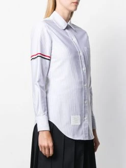Thom Browne vertical-stripe RWB-detail shirt