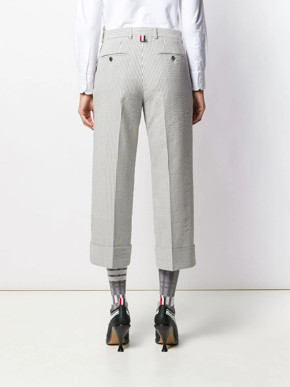 Brand new π Thom Browne Button fly striped sack trousers cropped pants of women π 4 Thom Browne button fly striped sack trousers