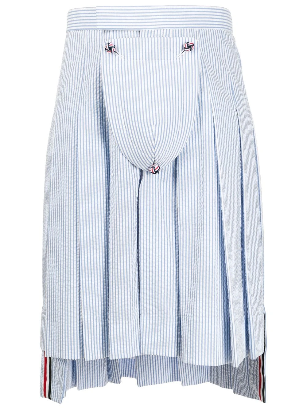 Deals ⭐ Thom Browne Seersucker striped pleated skirt tailored pants of men ⭐ 1 Thom Browne seersucker striped pleated skirt