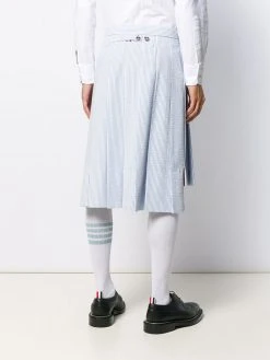 Deals ⭐ Thom Browne Seersucker striped pleated skirt tailored pants of men ⭐ 10 Thom Browne seersucker striped pleated skirt