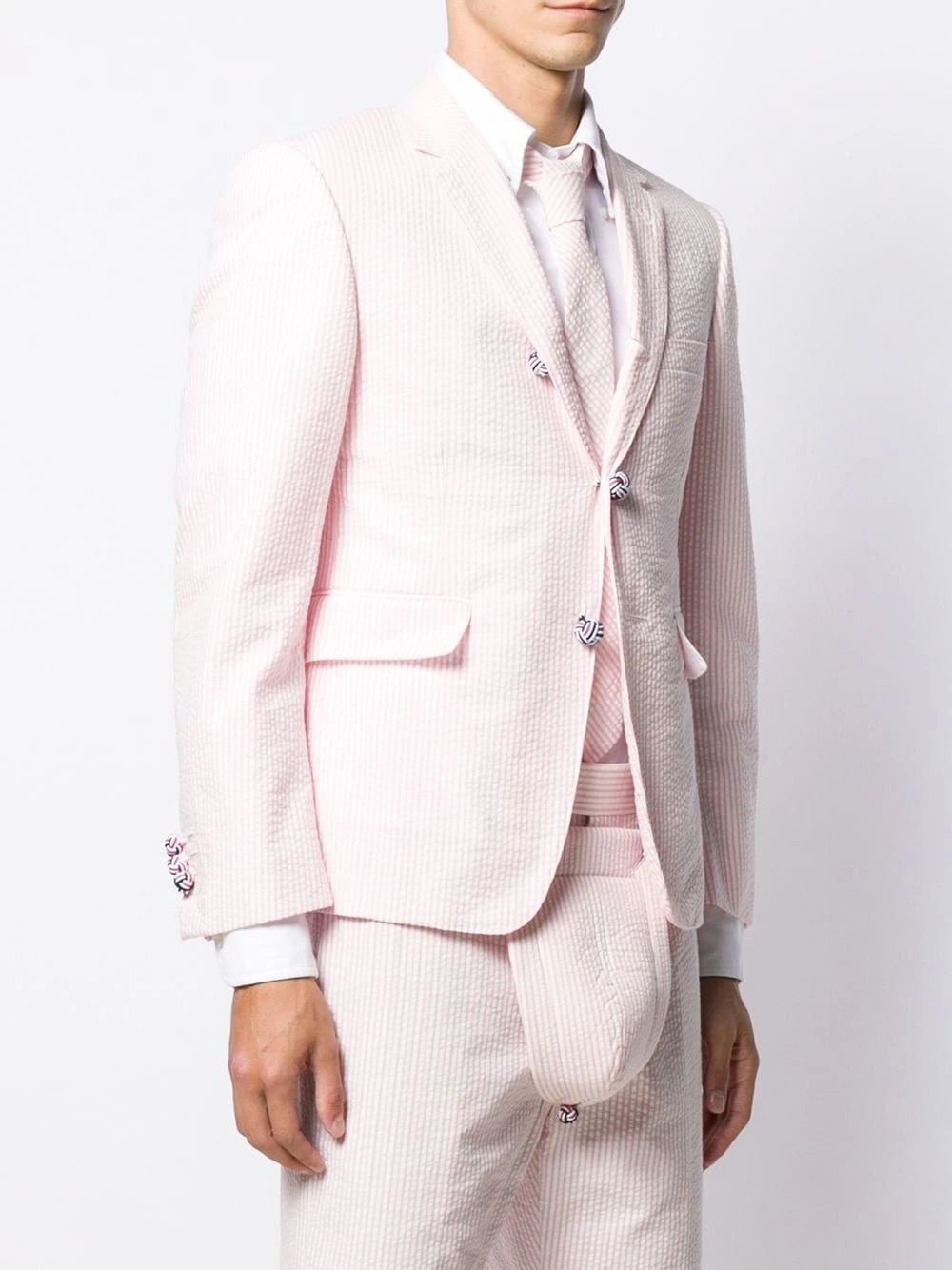 Wholesale ❤️ Thom Browne Seersucker striped sport blazer suit & dinner jackets of men ✔️ 3 Thom Browne seersucker striped sport blazer