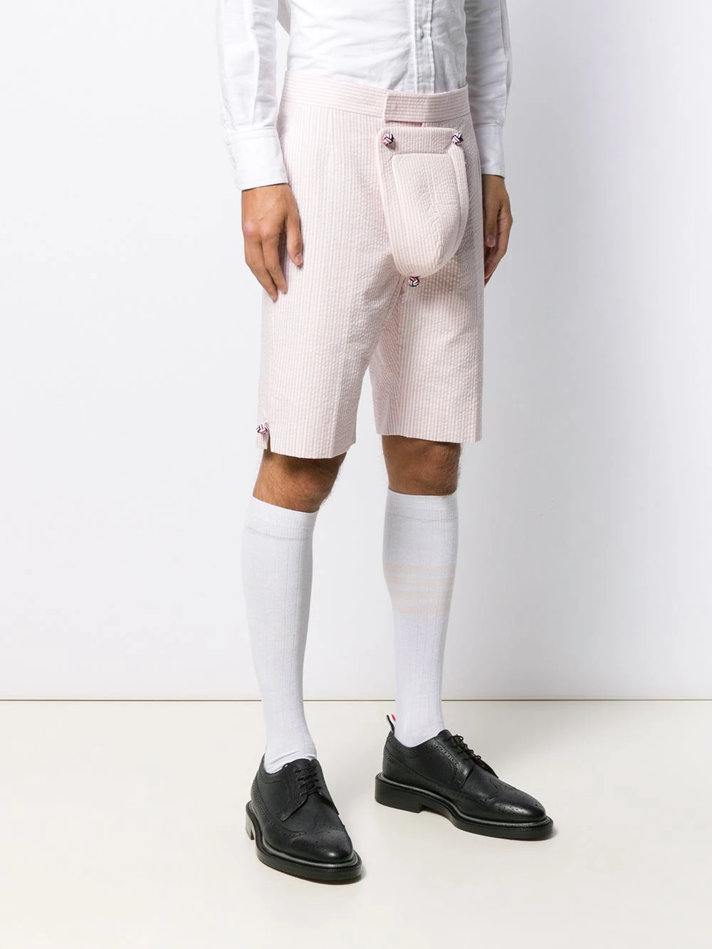 Hot Sale ⭐ Thom Browne Seersucker striped shorts tailored shorts of men ✨ 3 Thom Browne seersucker striped shorts
