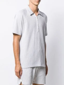 Thom Browne seersucker raglan sleeve polo shirt