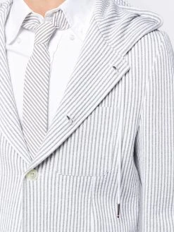 Thom Browne seersucker striped hooded blazer