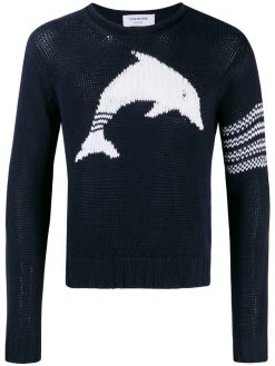 Thom Browne dolphin intarsia 4-Bar jumper