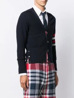 Cheap βοΈ Thom Browne 4 Bar diagonal stitch V neck cardigan cardigans of men π 9 Thom Browne 4-Bar diagonal stitch V-neck cardigan