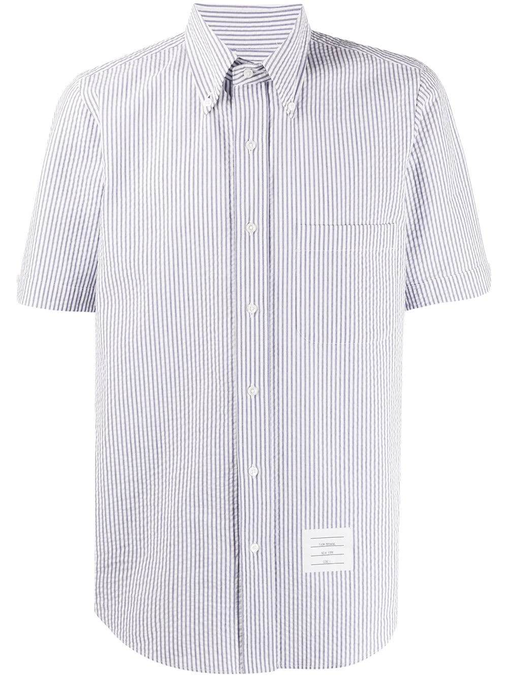Brand new ✔️ Thom Browne Striped short sleeved seersucker shirt shirts of men ⭐ 1 Thom Browne striped short-sleeved seersucker shirt