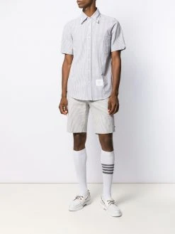 Thom Browne striped short-sleeved seersucker shirt