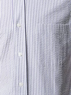Brand new ✔️ Thom Browne Striped short sleeved seersucker shirt shirts of men ⭐ 11 Thom Browne striped short-sleeved seersucker shirt